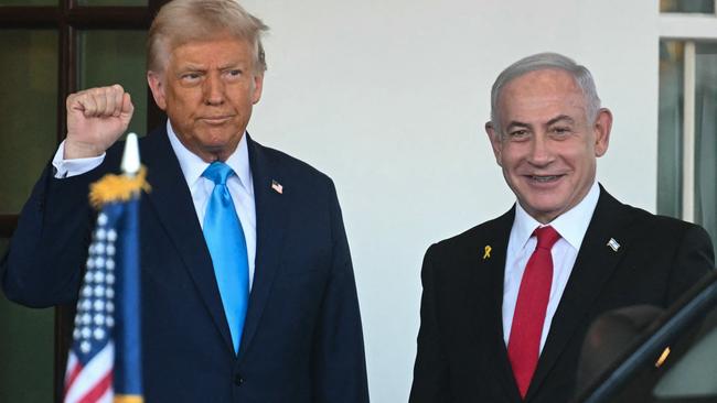 US President Donald Trump (left) announced his plan to take ‘ownership’ of Gaza after talks with Israeli Prime Minister Benjamin Netanyahu (right). Picture: Jim Watson / AFP