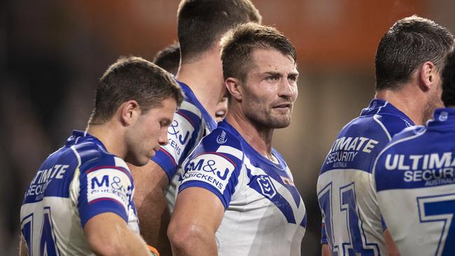 Kieran Foran of the Bulldogs during the Round 7 NRL match between the Canterbury-Bankstown Bulldogs and the Wests Tigers at Bankwest Stadium in Sydney, Sunday, June 28, 2020. (AAP Image/Craig Golding) NO ARCHIVING, EDITORIAL USE ONLY