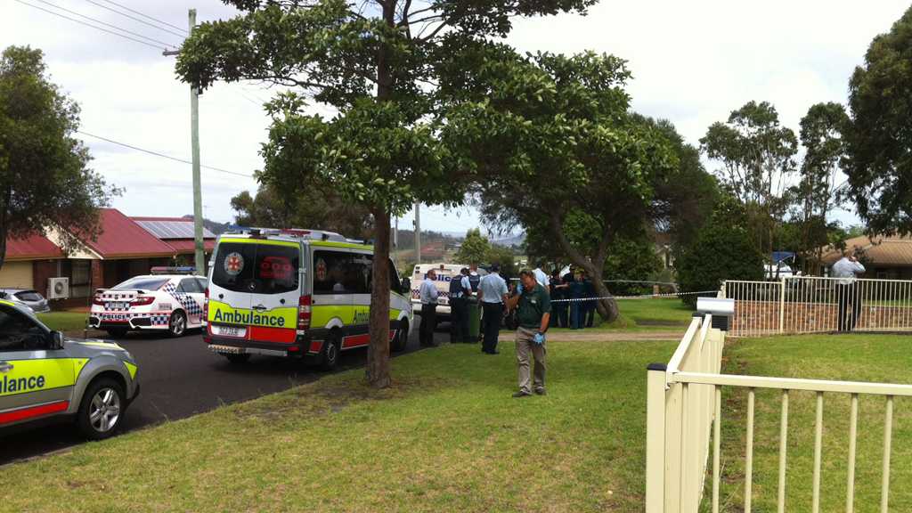 The crime scene in Newtown, Toowoomba, where two people have reportedly been stabbed to death.