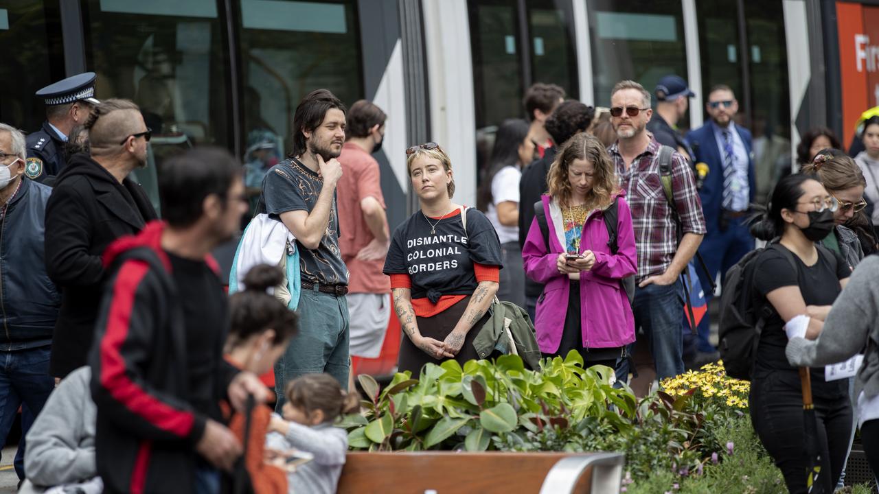 Hundreds of protesters turned up in Sydney on Thursday. Picture: NCA NewsWire / Nikki Short