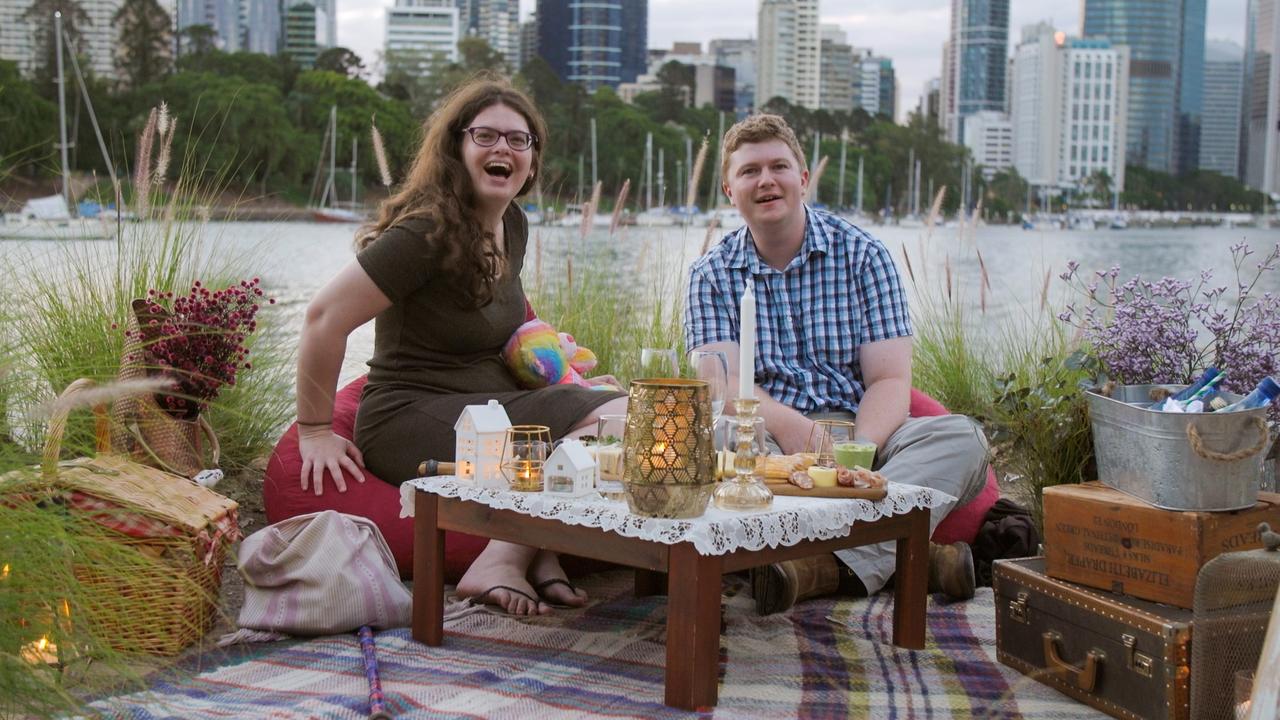 Brisbane couple Ruth and Thomas in a scene from Love on the Spectrum. Picture: ABC TV