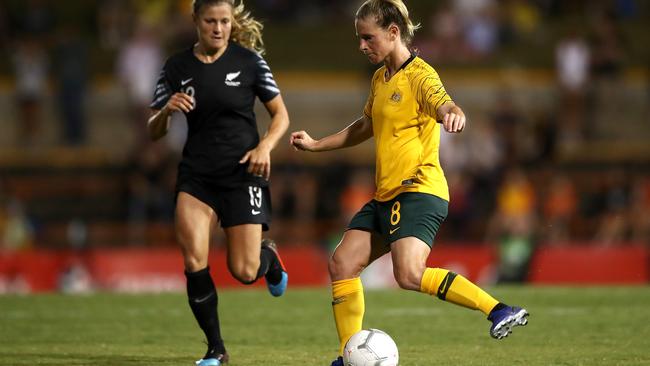 Matildas midfielder Elise Kellond-Knight in action against New Zealand on Thursday night. Picture: Getty Images