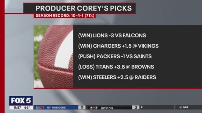 Producer Corey's Week 4 NFL picks and predictions 