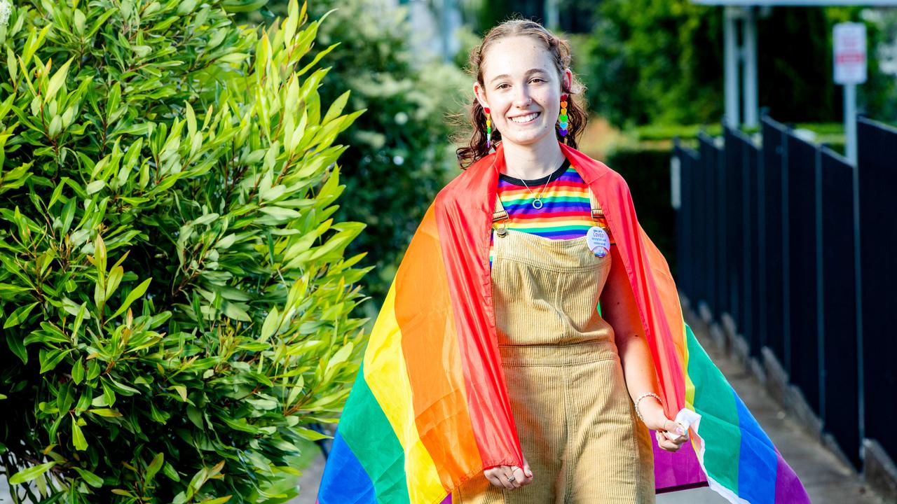 Felicity Myers protested against the contract that branded homosexuality as ‘sinful, offensive and destructive’ and lumped it into the same category as pedophilia and incest. Picture: Richard Walker