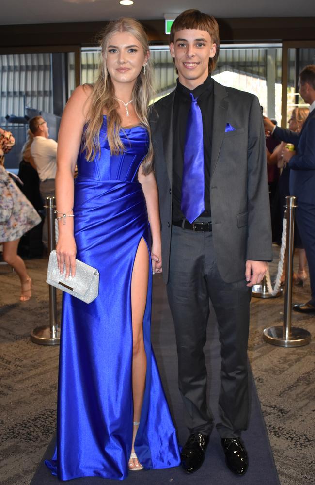 Morgan Holmes and Jett Peacock at the Sunshine Coast Grammar School formal 2023. Photo: Jorina Maureschat