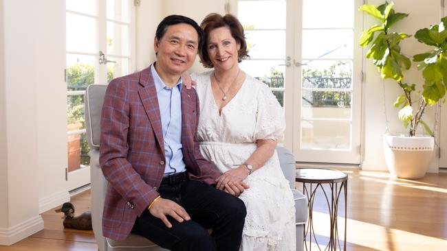 Li Cunxin and wife Mary together at home yesterday. Picture: David Kelly