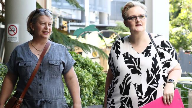 Donna Baluskas and Laura Lawson who are involved in a legal dispute with Tamborine Mountain State High School principal Tracey Brose. Picture: Jason O'Brien