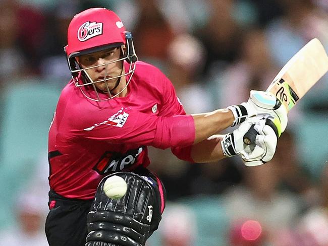 SYDNEY, AUSTRALIA - DECEMBER 05: Josh Philippe of the Sixers bats during the Men's Big Bash League match between the Sydney Sixers and the Melbourne Stars at Sydney Cricket Ground, on December 05, 2021, in Sydney, Australia. (Photo by Cameron Spencer/Getty Images)