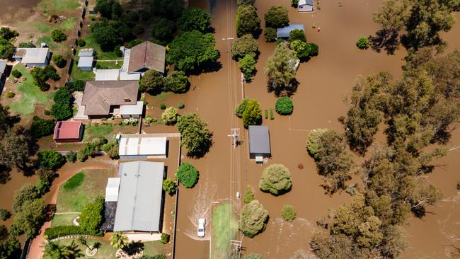 A drone view of the flooded part of Rochester on January 9. Picture: Diego Fedele/Getty Images