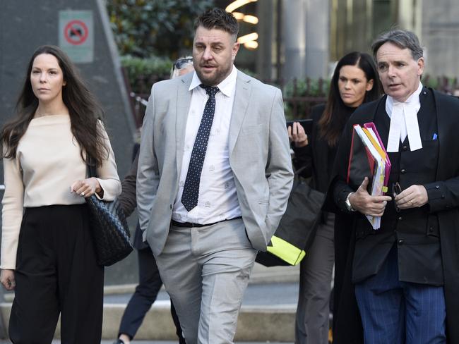 Fisher with his barrister Dermot Dann (right). Picture: Andrew Henshaw