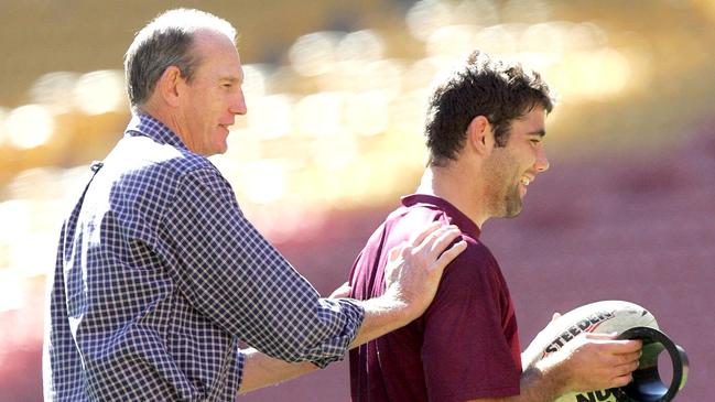 Wayne Bennett and Cameron Smith in 2004.