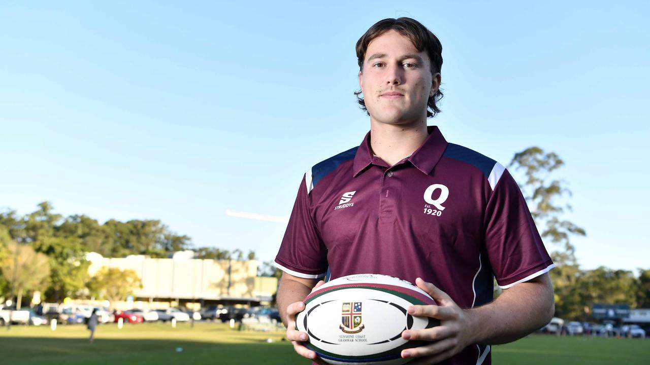 Rising schoolboy rugby union talent Saxon Thompson. Picture: Patrick Woods.