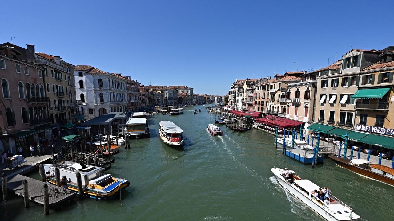 Venice’s Grand Canal in July this year. Picture: Andreas Solaro/AFP