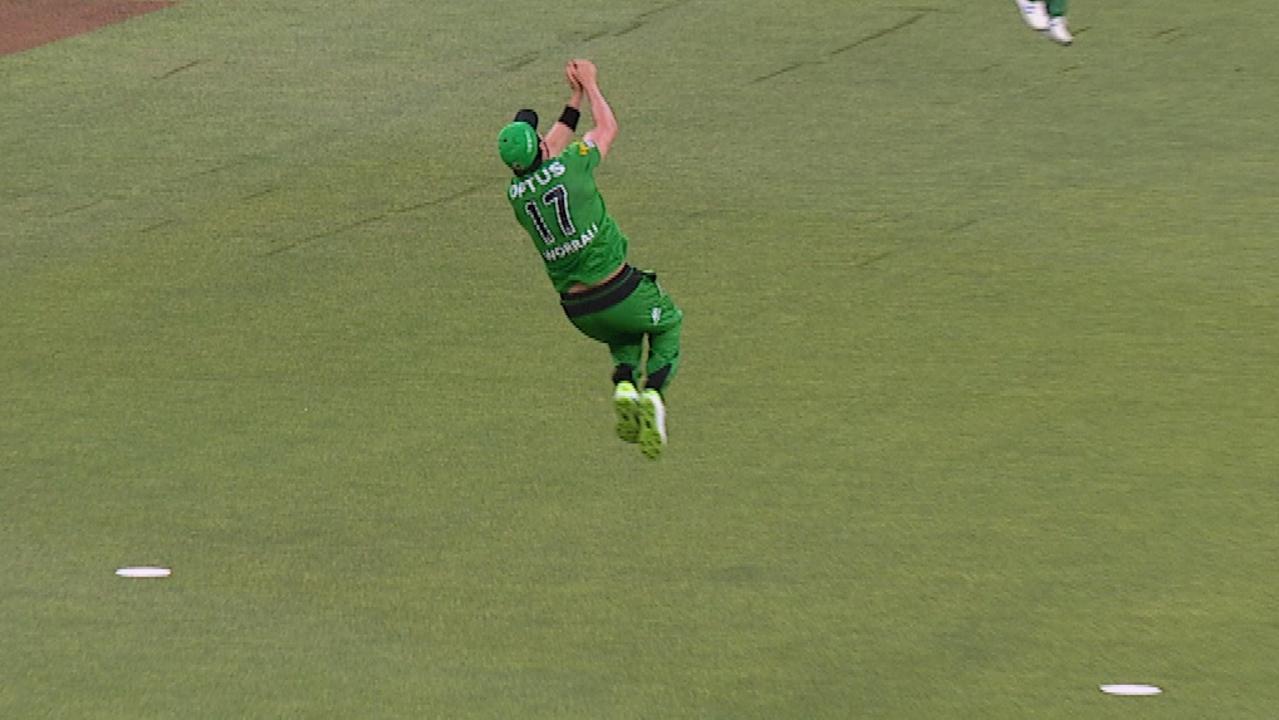 Daniel Worrall produced a stunning catch to dismiss Mitch Marsh.