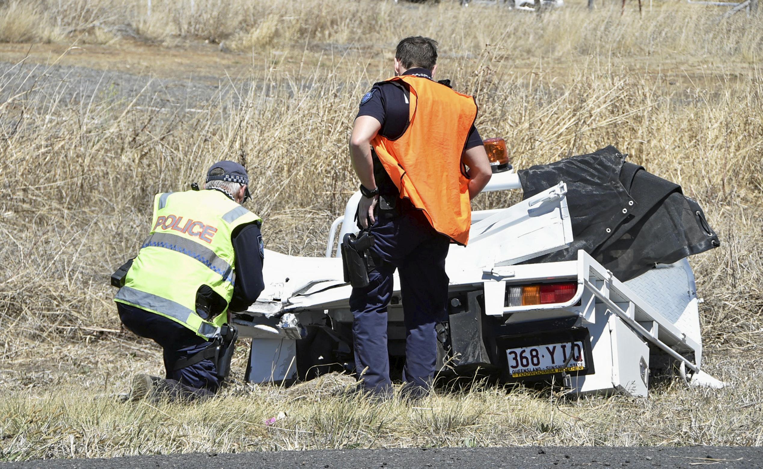 Fatal crash, involving a truck and two cars on Warrego Highway at the intersection Brimblecombe Road. September 2018. Picture: Bev Lacey