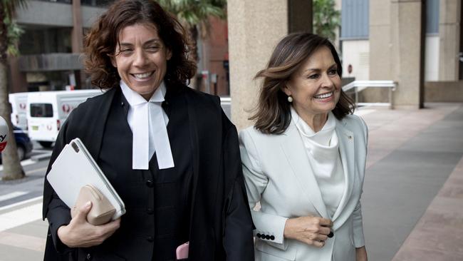 Lisa Wilkinson arrives at the federal Court with her barrister Sue Chrysanthou.Picture: NCA NewsWire / Simon Bullard.