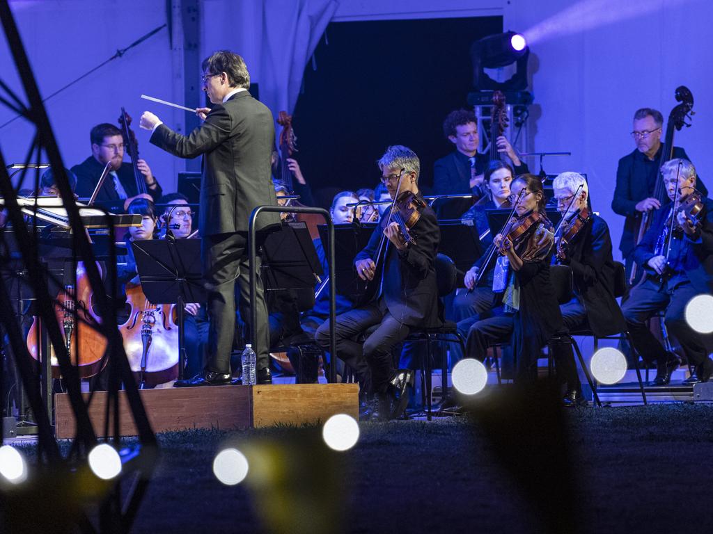 Symphony Under the Stars concert performed by the Queensland Symphony Orchestra in Queens Park Amphitheatre for Carnival of Flowers, Friday, October 4, 2024. Picture: Kevin Farmer