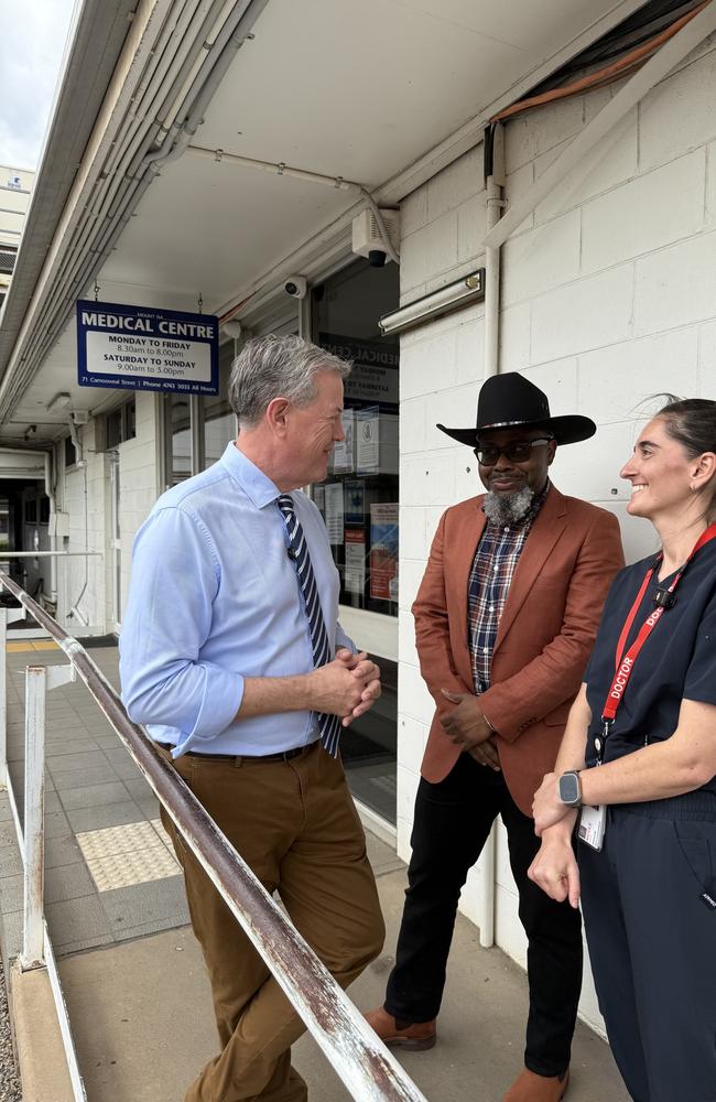 Health Minister Tim Nicholls in Mount Isa to announce a GP training scheme. Picture: Supplied