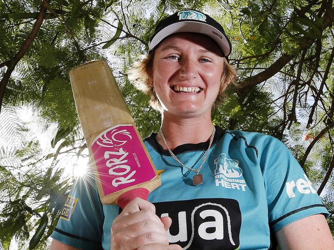WBBL Brisbane Heat player Sammy-Jo Johnson posing at the Alan Border Field, Brisbane 22nd of January 2019.  (AAP Image/Josh Woning)