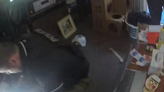 Police search a house on March 29 in connection to a string of break and enters at north Brisbane cafes and food businesses. Picture: Queensland Police