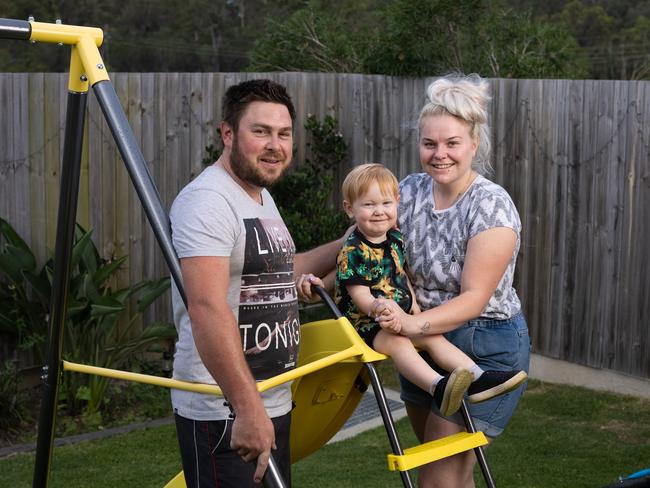 Aaron Harrison and Nikki Hufton, of Bahrs Scrub, with 2-year-old Jaxon. They were hesitant, at first, to have photos taken of their newborn daughter, Sophie, who was ‘born sleeping.’ Nikki says they are now grateful they have such precious mementos. Photographer David Kelly