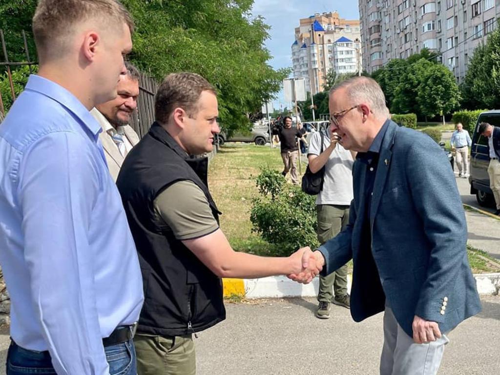 Australian Prime Minister Anthony Albanese in Ukraine. Source: Facebook Кулеба Олексій.