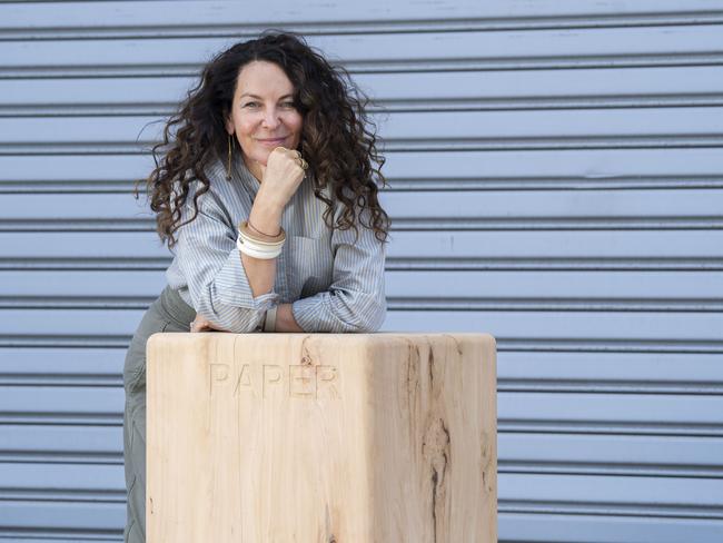 Giuliana DeFelice and her work for the Sculpture by the Sea. (AAP/Image Matthew Vasilescu)