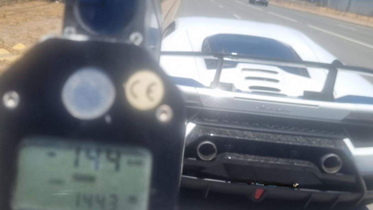 Police conducting speed detection duties on the Port River Expressway detected a Lamborghini travelling at 144km/h in a 90km/h zone. Picture: SA Police