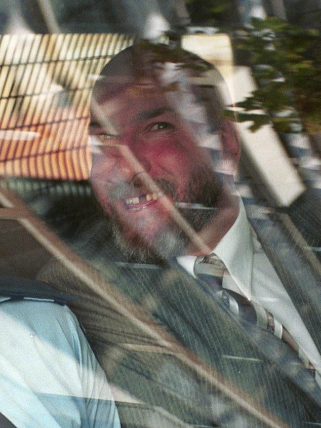 A convicted murderer Michael Barry Fyfe being driven from court to Yatala Labour Prison in 2000.