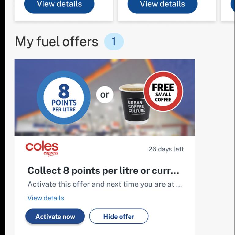 Aussies can select what offer the want to redeem in the Flybuys app. Picture: Supplied