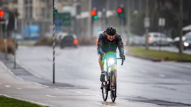 A gloomy afternoon in Melbourne on May 13 ahead of a very cold day predicted tomorrow. Port Melbourne. Picture: NCA NewsWire / Sarah Matray