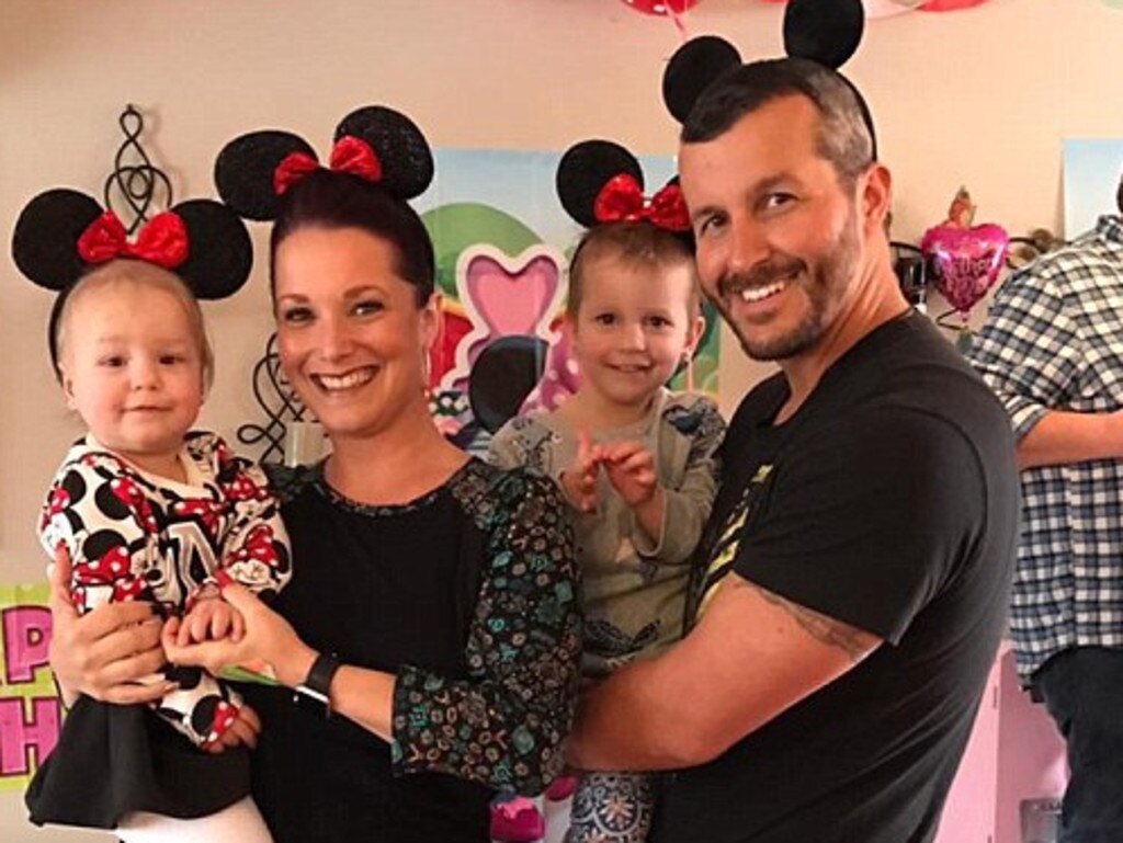 Chris Watts posing with his family, who he would go on to brutally slay to make way for a life with his mistress.