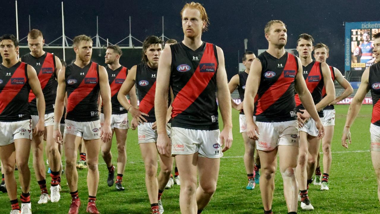 Essendon’s horror finals record continued against the Bulldogs (Photo by Grant Viney/AFL Photos via Getty Images)