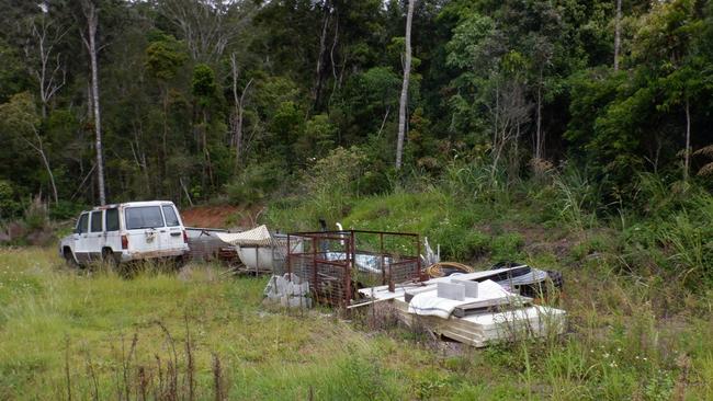 Rangers also found a water tank, building materials and other property being unlawfully stored within the park. Credit: Department of Environment and Science