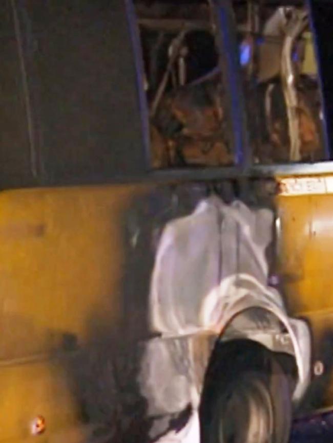 An investigation has been launched into a suspicious school bus fire in Adelaide’s southern suburbs overnight. Picture: 7NEWS Adelaide