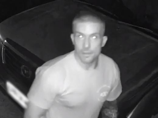 Police are seeking information about a man captured on video outside a house at Mount Warren Park. Picture: QPS