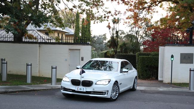 PM Scott Morrison leaves the lodge to head to government house in Canberra.Picture Kym Smith