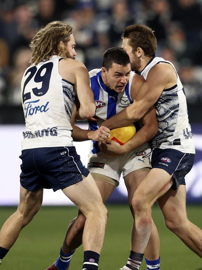 Luke Davies-Uniacke is North Melbourne’s best midfielder. Picture: Martin Keep/AFL Photos via Getty Images