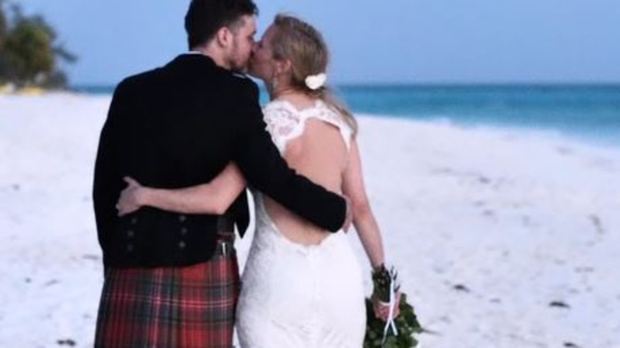 Jock and Lauren Zonfrillo pictured on their wedding day. Picture: Instagram