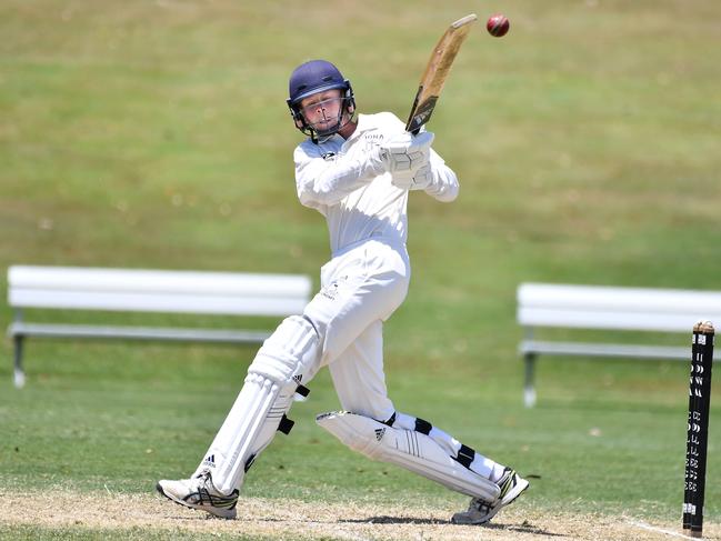 Iona College batsman Harley MalpassAIC First XI cricket match between Iona College and St Laurence's College.Saturday February 19, 2022. Picture, John Gass