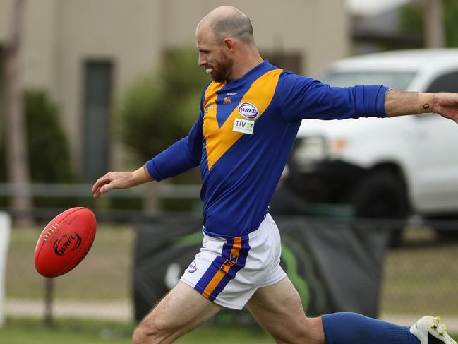 Rod Van Riet in action for Deer Park in the WRFL. Picture: Local Legends Photography