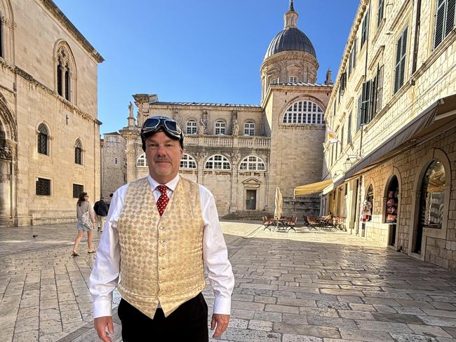 Round the world trip with News Corp journalist Matthew Benns (pictured)  and Cartoonist Warren Brown in a car called The Bean. Pictured is Matthew Benns in Dubrovnik where Game of Thrones was filmed.  Picture: Supplied