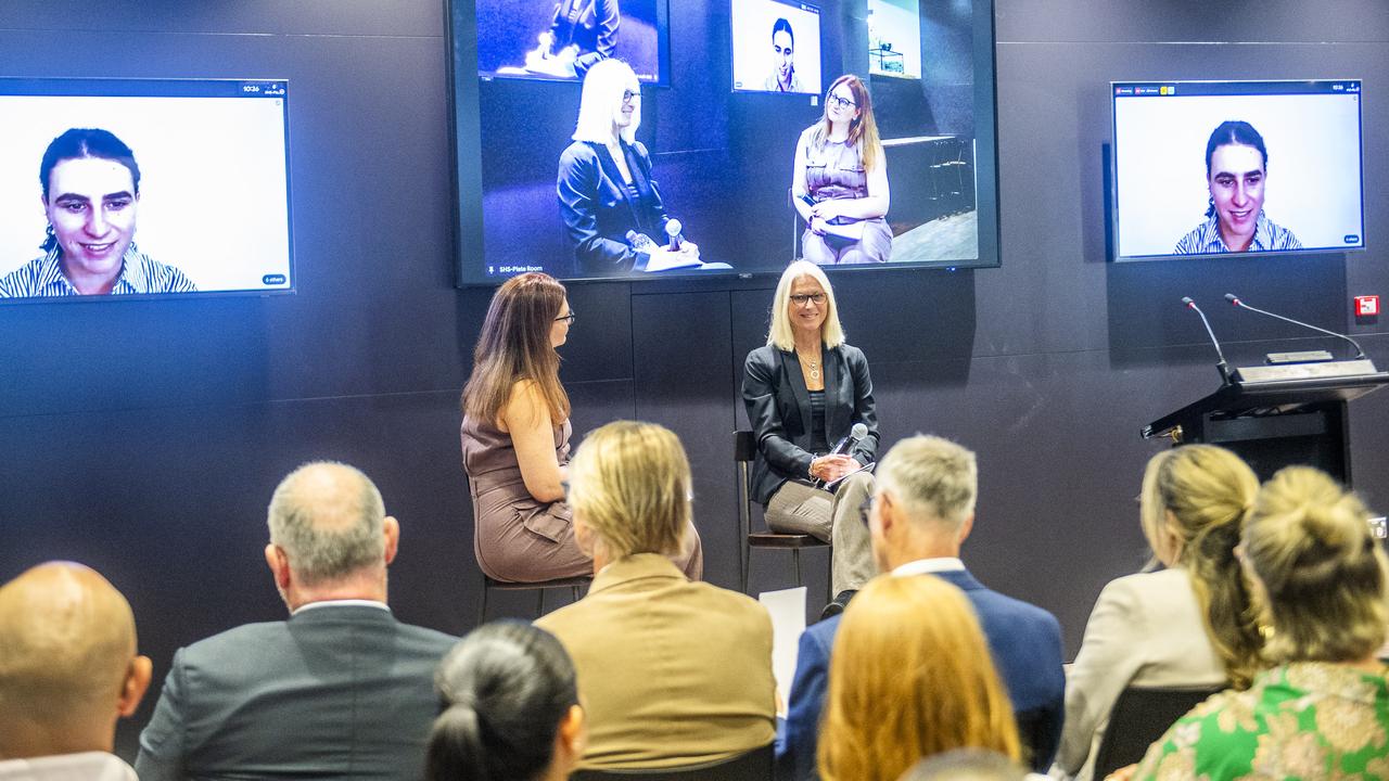 Kids News attended a News Corp Australia International Women's Day event featuring Billie’s mum, Shine Award 2024 winner Danny Mayson-Kinder, seated at right, in Sydney on Wednesday. Picture: Jeremy Piper