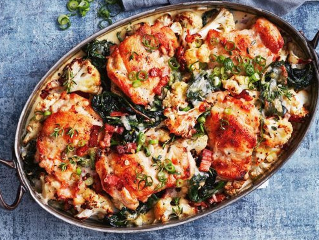 Top trending recipe 19: Creamy chicken, bacon and cauliflower bake.