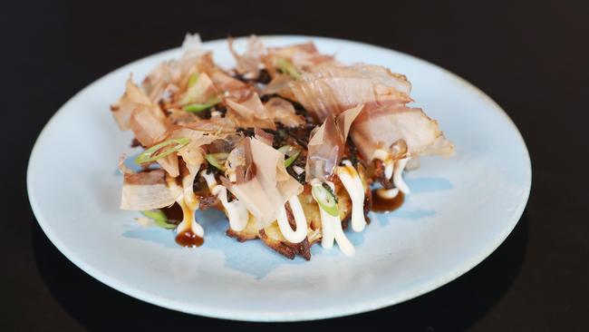 Manky Sally’s fluffy savoury pancake, the okonomiyaki. Picture: Nikki Davis-Jones