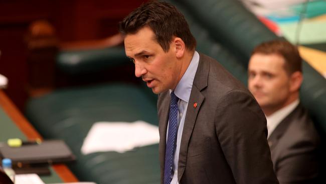 Opposition education spokesman Blair Boyer in State Parliament. Picture: NCA NewsWire / Kelly Barnes