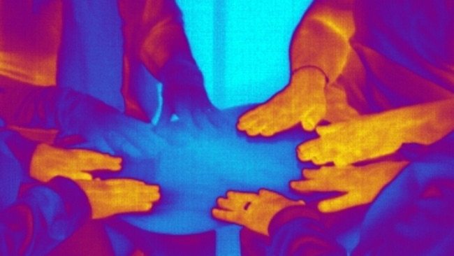 Thermal image from Ben Hansen’s gear, during the table tipping with the matron.