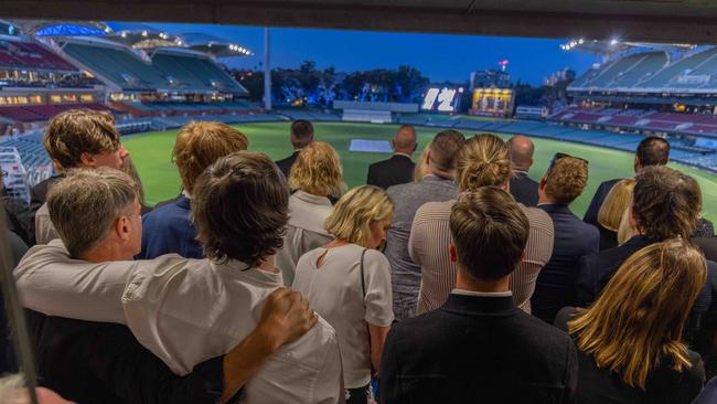 Mourners pay their respects at the Adelaide Oval. Picture: NCA NewsWire / Ben Clark