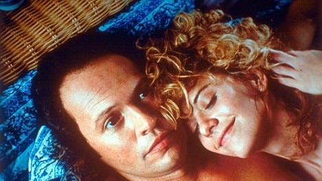 Billy Crystal and Meg Ryan in a scene from film When Harry Met Sally.