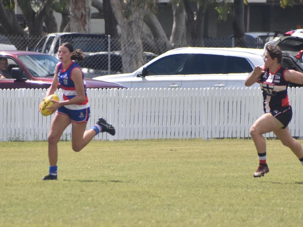 Kaylee Kimber in the North Mackay Saints and Moranbah Bulldogs clash at Zeolla Park, August 28, 2021. Picture: Matthew Forrest